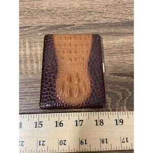 Vintage Tsubota Pearl brown snakeskin leather cigarette case